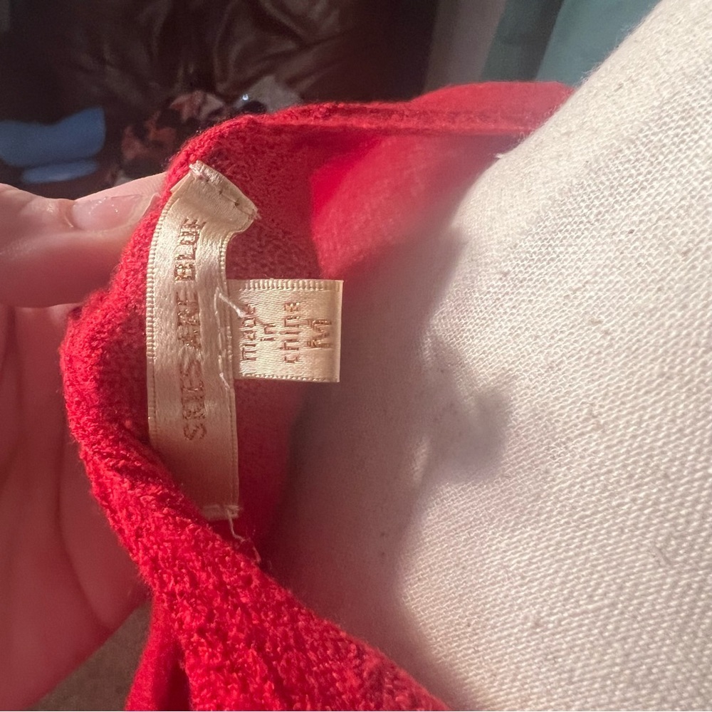 Skies Are Blue Red Soft Cardigan with Pockets - Picture 6 of 7